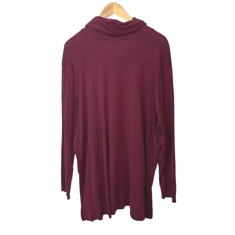 J. Jill Pima Cowl Neck Tunic Burgundy Womens Plus‎ Size 3X Lagenlook Pullover - Picture 3 of 7